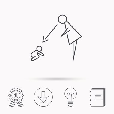 Dadı gözetimi simgesi altında. İşareti Bebek Bakımı.