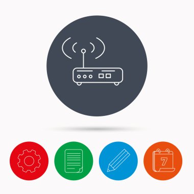 Kablosuz yönlendirici simgesi. Wifi kablosuz internet işareti.