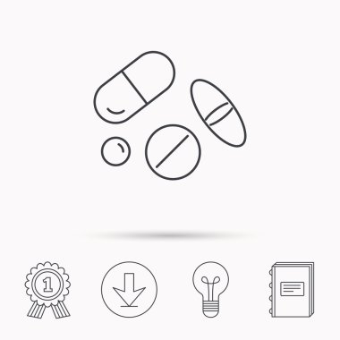 Hapları simgesi. İlaç tablet ya da işareti ilaçlar.