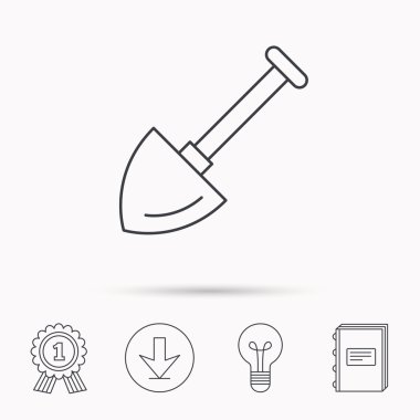 Kürek simgesi. Bahçe ekipman işareti.