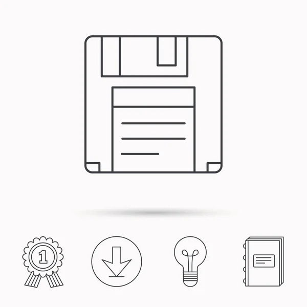 Diskette pictogram. Retro gegevens opslag teken. — Stockvector