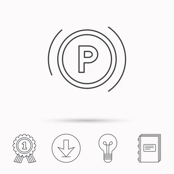 Parking icon. Dashboard sign. — Stock Vector
