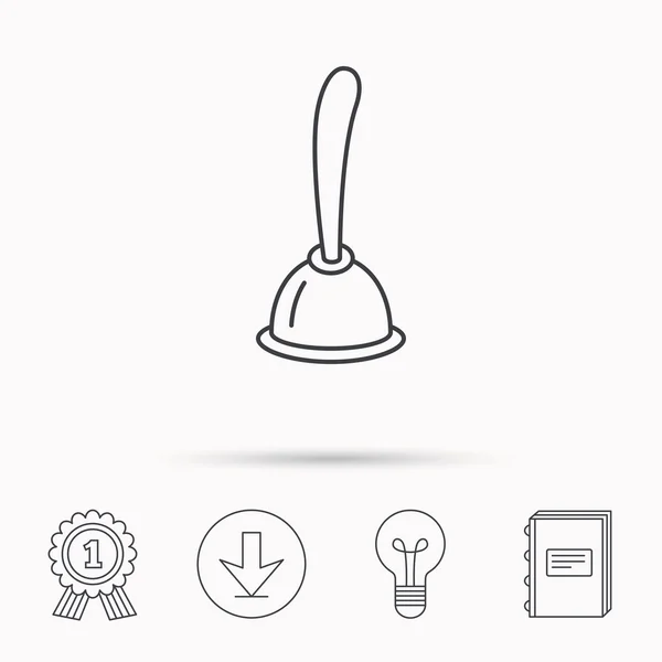 Kolbensymbol. Werkzeugschild für Toilettenreinigung. — Stockvektor