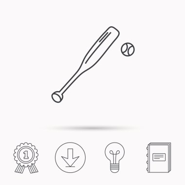 Beyzbol sopasıyla topu simgesi. Profesyonel spor.