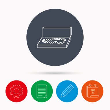 Mücevher kutusu simgesi. Lüks değerli işareti.