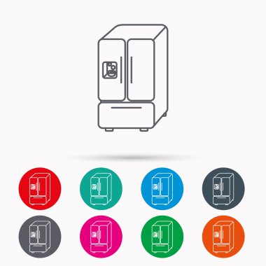 Amerikan buzdolabı simgesi. Buzdolabı buz işareti ile