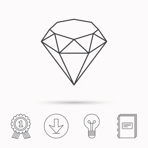 Briljante pictogram. Diamant edelsteen teken. — Stockvector