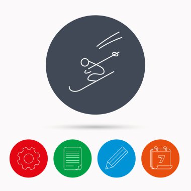 Kayak simgesi. Kayak atlama aşırı spor işareti.