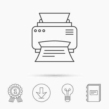 Yazıcı simgesi. Belge teknoloji işareti yazdırmak.