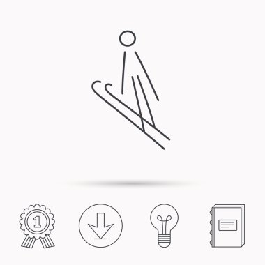 Kayak atlama simgesi. Aşırı spor işareti kayaklar.