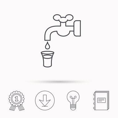 Su simge kaydetmek. Damla işaretiyle vinç.