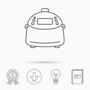 Multicooker simgesi. Mutfak elektrikli cihaz sembolü