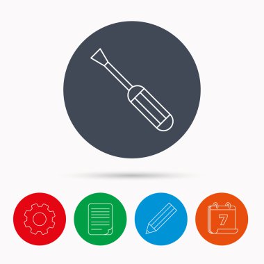 Tornavida simgesi. Onarım veya düzeltme aracı işareti.