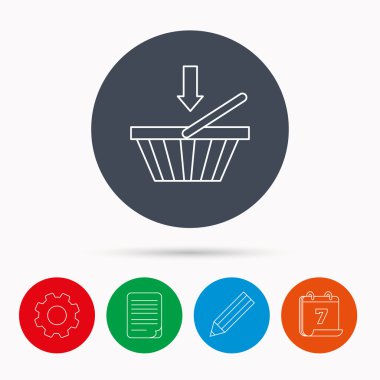 Alışveriş sepeti simgesi. İşareti online satın alma.