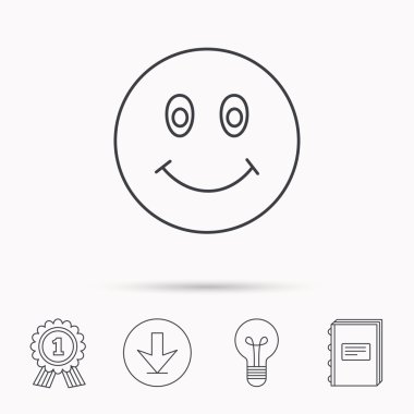 Gülümseme simgesi. Olumlu mutlu yüz işareti.