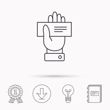 Çek simgesi. İşaret veren.