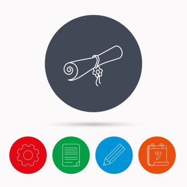 Diploma simgesi. Mezuniyet belge işareti.