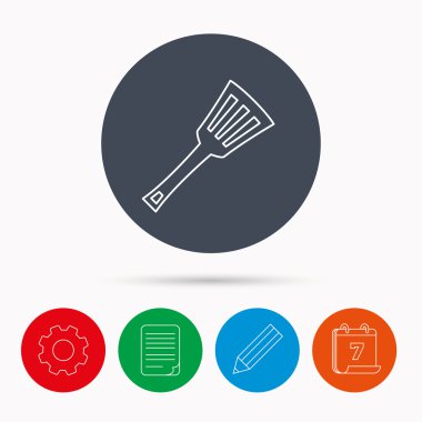 Mutfak gereçler simgesi. Mutfak eşyaları spatula işareti.