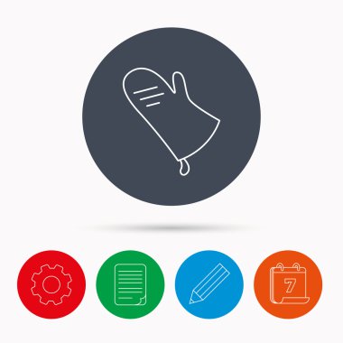 Potholder simgesi. Mutfak koruma eldiven işareti.