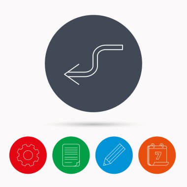 Ok arka simgesi. Önceki işaret.