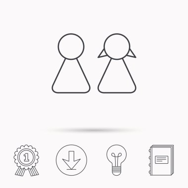 Genç çift simgesi. Erkek ve dişi işareti.