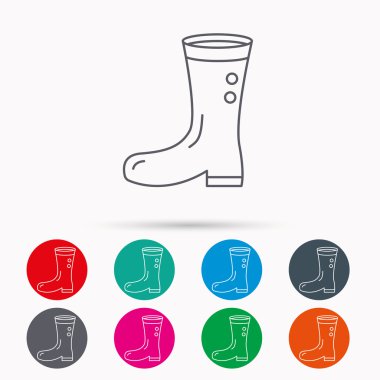 Çizmeler simgesi. Bahçe kauçuk ayakkabı işareti.