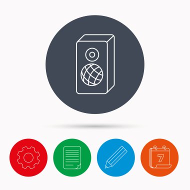 Ses simgesi. Müzik hoparlör işareti.