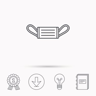 Tıbbi maske simgesi. Salgın işareti.