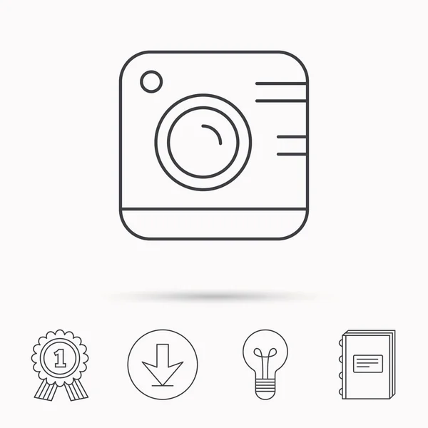 ビンテージ写真カメラのアイコン。写真記号. — ストックベクタ