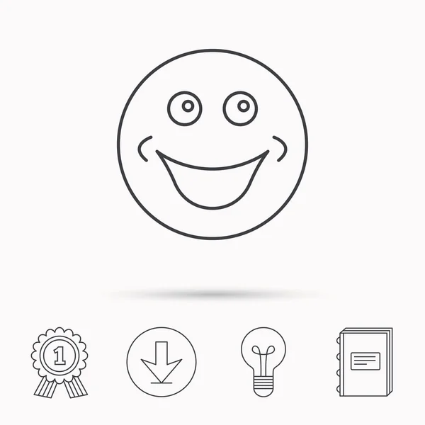 Icono de sonrisa. Signo de cara feliz positivo . — Archivo Imágenes Vectoriales