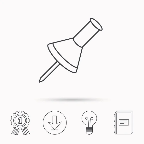 Icono Pushpin. Señal de herramienta Pin . — Vector de stock