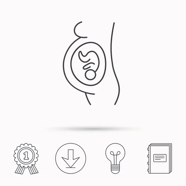 Икона беременности. Признак медицинской генекологии . — стоковый вектор
