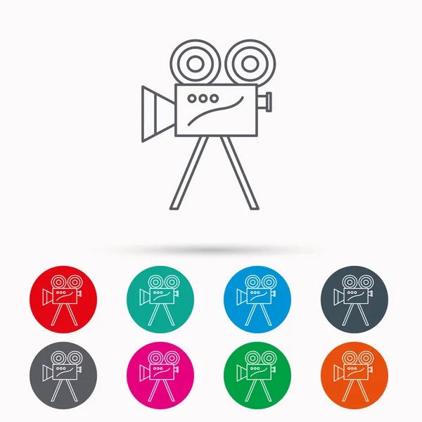 Video camera icon. Retro cinema sign. — Stock Vector