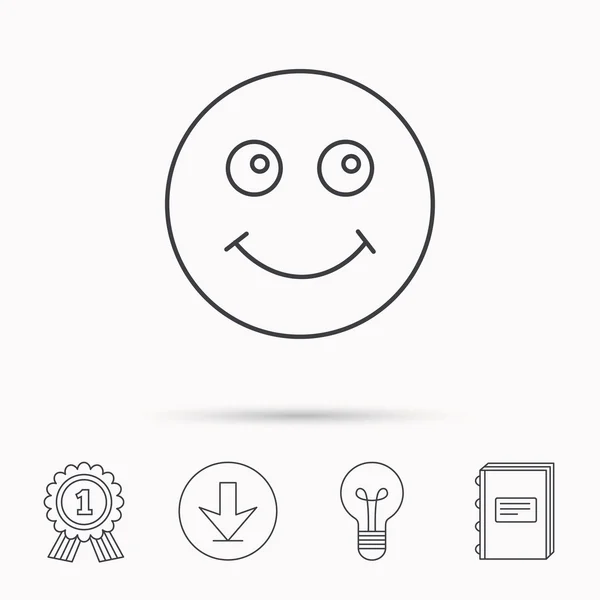 Icono de sonrisa. Signo de cara feliz positivo . — Archivo Imágenes Vectoriales