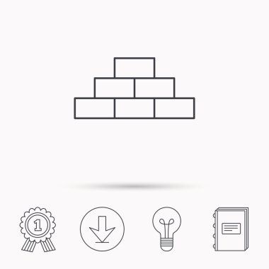 Tuğla simgesi. Tuğla inşaat işareti.