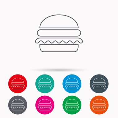 Hamburger simgesi. Fast food işareti.