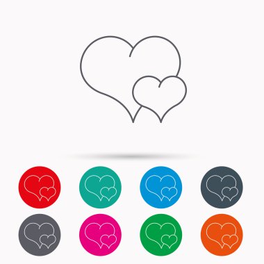 Aşk kalp simgesi. Çift romantik işareti.