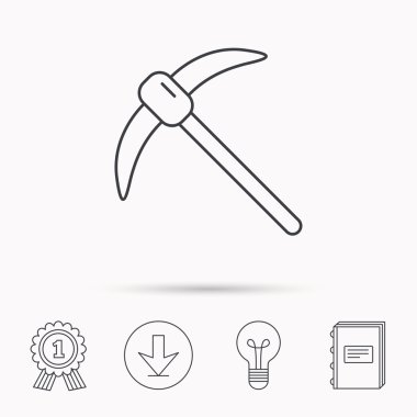 Araştırma aracı simgesi. Kazma ekipman işareti.