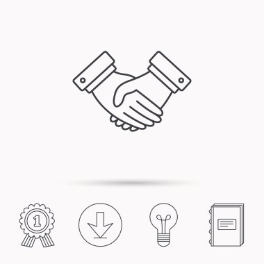 El sıkışma simgesi. Anlaşma anlaşma işareti.