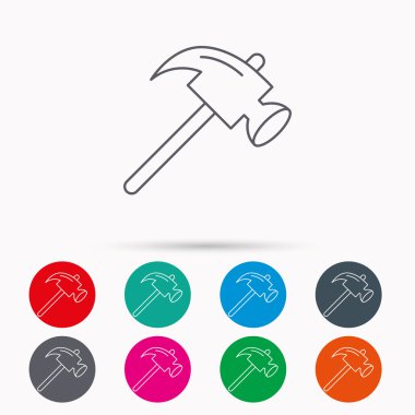 Çekiç simgesi. Onarım veya düzeltme işareti.