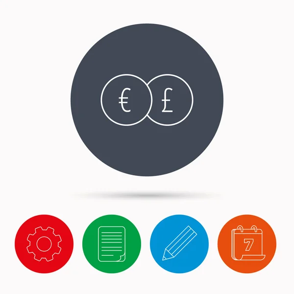 Icono de cambio de divisas. Signo de transferencia bancaria . — Vector de stock