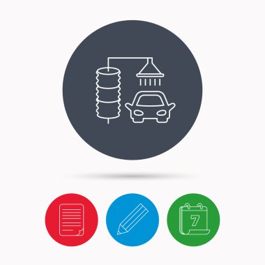 Otomatik carwash simgesi. Temizleme İstasyonu işareti.