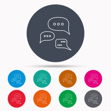 Görüşme simgesi. Sohbet konuşma kabarcıklar işareti.