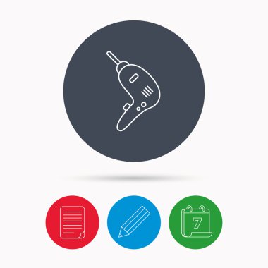 Matkap aracı simgesi. Elektrik jack-çekiç işareti.