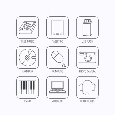 Tablet PC, Usb birden parlamak ve dizüstü dizüstü bilgisayar simgeleri.