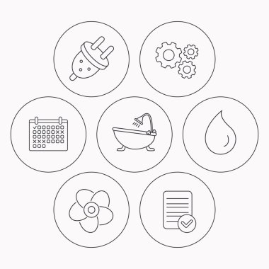 Havalandırma, su damlası ve elektrik simgeler takın.