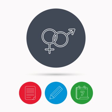 Erkek ve dişi simgesi. Geleneksel cinsellik işareti