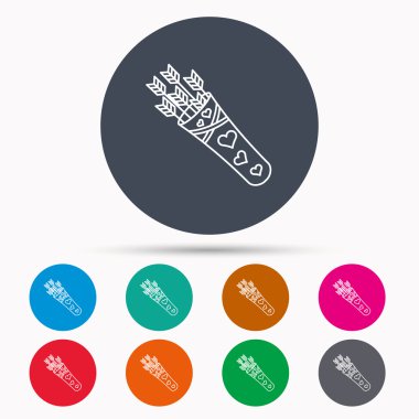 Aşk tanrısı oklarını simgesi. Aşk silahı işaret.