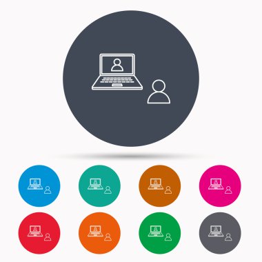 Görüntülü sohbet simgesi. Webcam sohbet işareti.