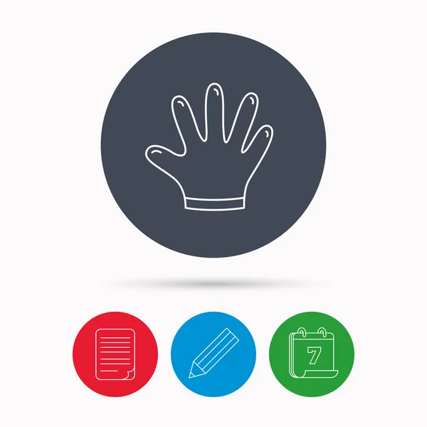 Gummi handskar ikon. Latex hand skydd tecken. — Stock vektor